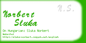 norbert sluka business card